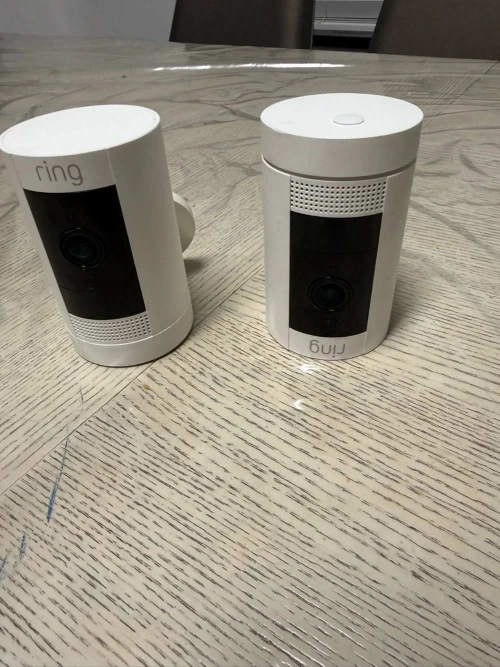 Ring Indoor Security Cameras - White and Black Accents (Pair)